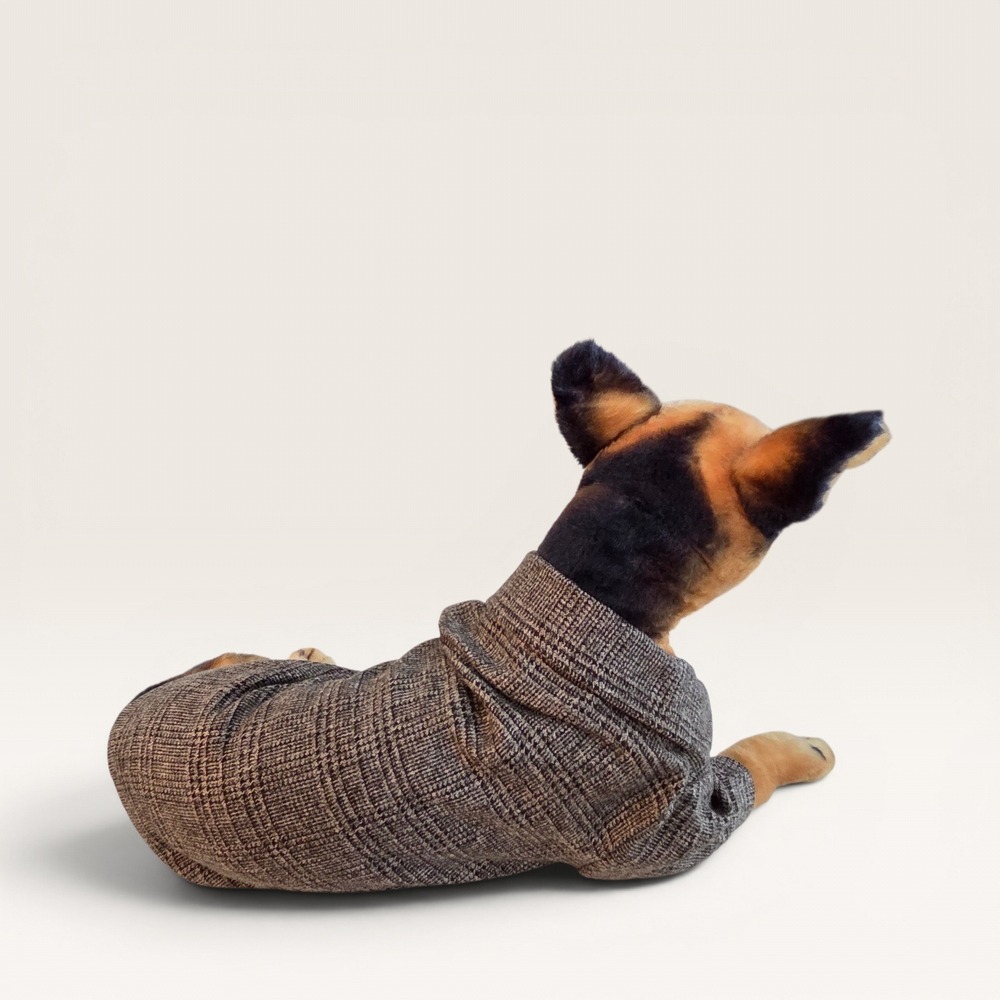 Plaid Dog Blazer Brown Grey Two‎ Button Pet Jacket Small - Picture 4 of 10